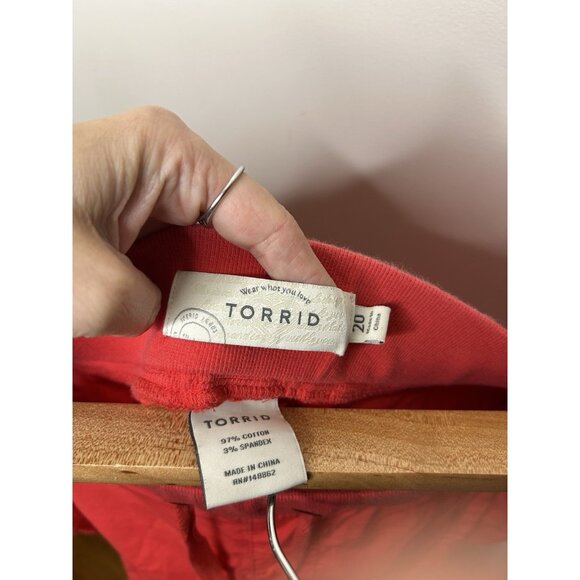 Torrid Womens Coral Orange Capri Pants Pockets Plus Size 20 - Picture 8 of 8